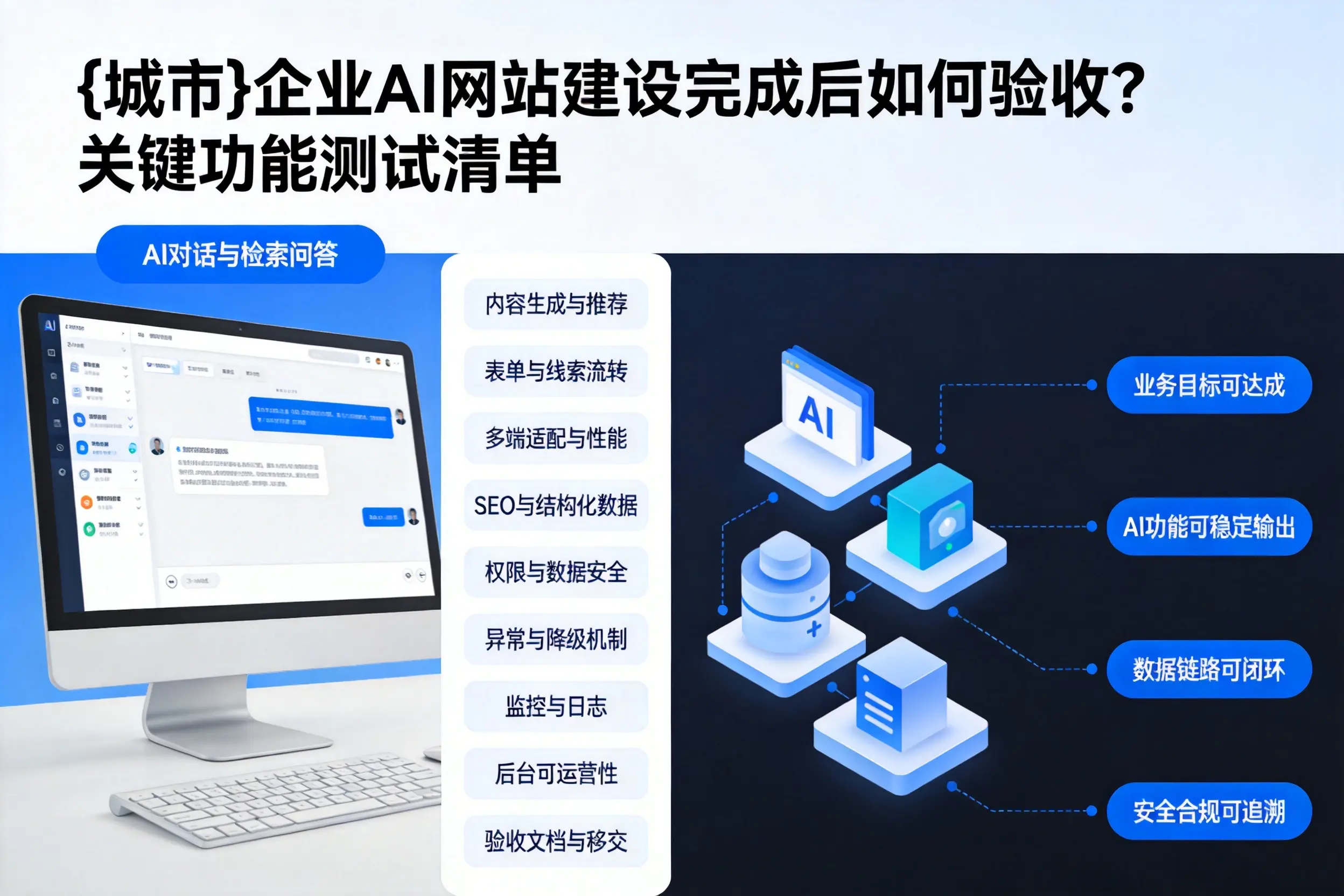 韶关企业AI网站建设完成后如何验收？关键功能测试清单