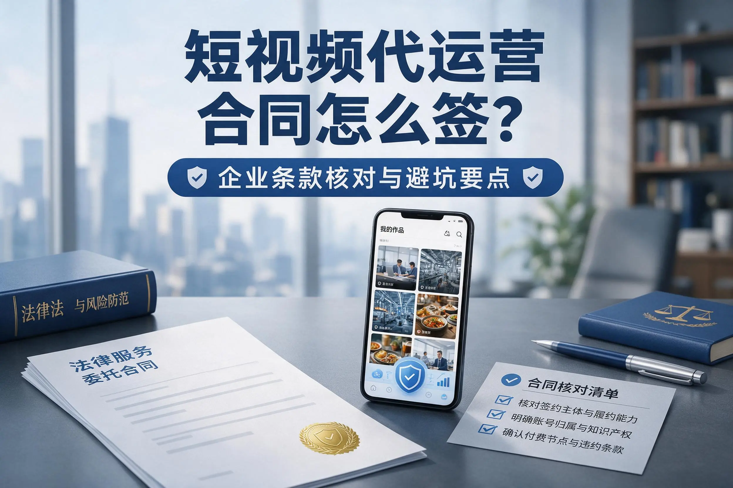 短视频代运营合同怎么签?韶关企业条款核对与避坑要点