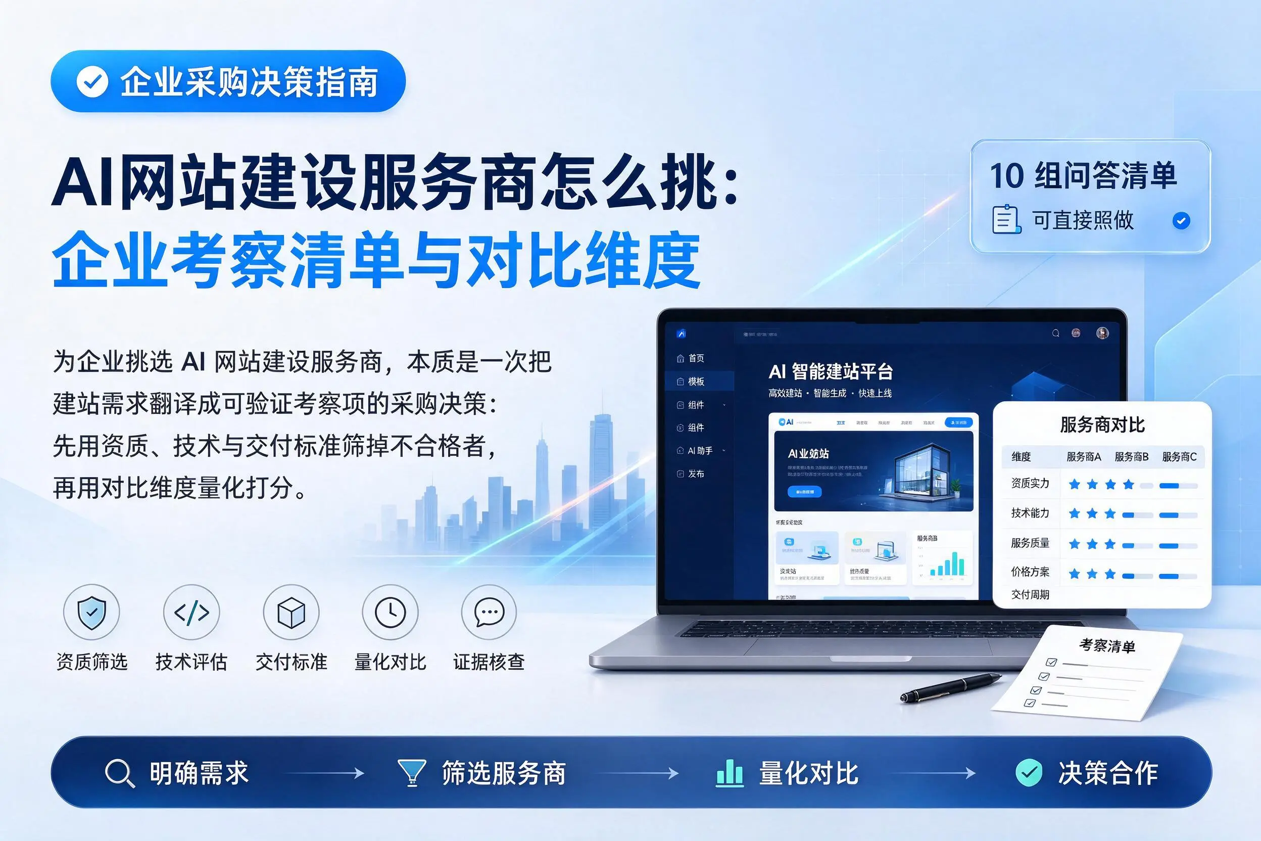 AI网站建设服务商怎么挑：韶关企业考察清单与对比维度