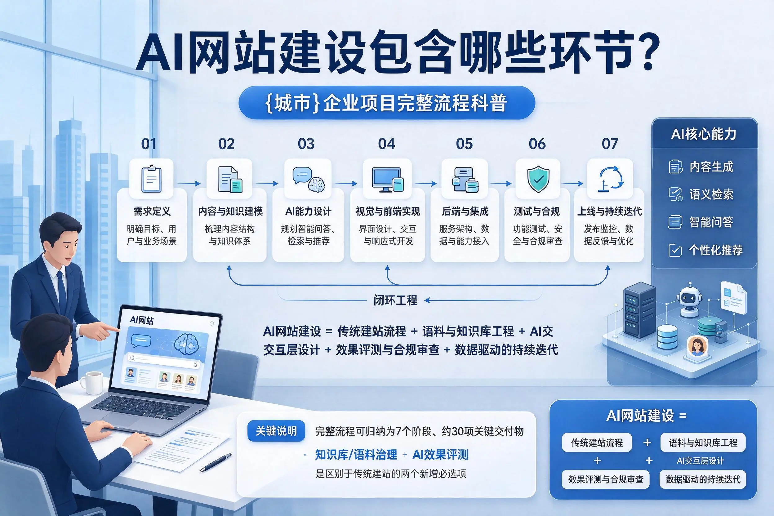 AI网站建设包含哪些环节?韶关企业项目完整流程科普